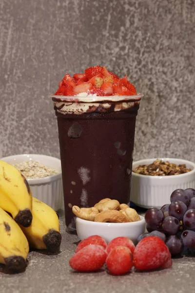 Brazilian aai ice cream with fruit