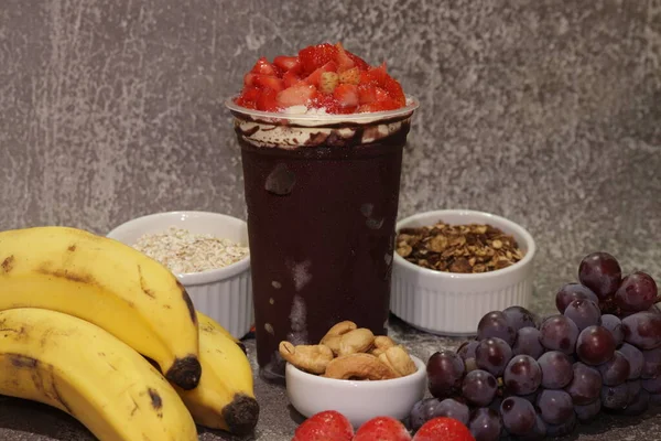 Brazilian aai ice cream with fruit