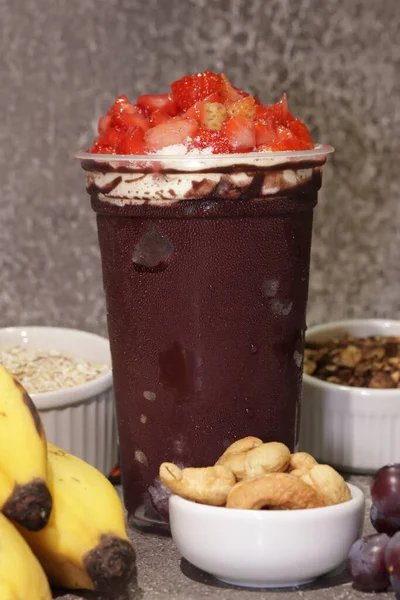 Brazilian aai ice cream with fruit