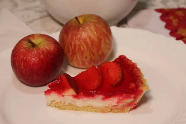 Apple Pie Cream Dessert — Stock Photo, Image