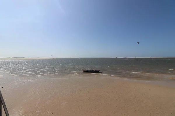 Atins Beach Luiz Maranho Brazílie Lodě Kitesurfing — Stock fotografie