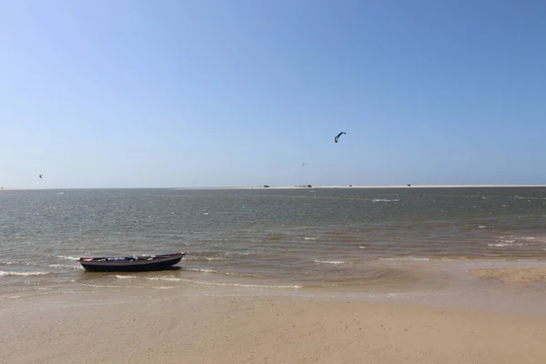 Atins Beach Luiz Maranho Brazílie Lodě Kitesurfing — Stock fotografie