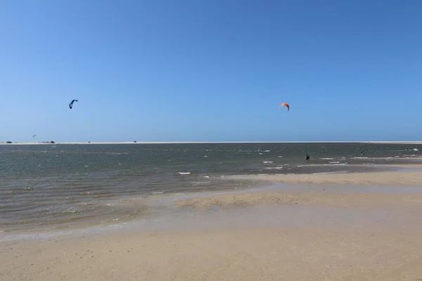 Atins Beach Luiz Maranho Brazílie Lodě Kitesurfing — Stock fotografie
