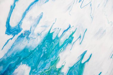 Yaratıcı soyut el boyası arka plan, duvar kağıdı, doku, Sıvı Sanat. Boyaları karıştırıyorum. Akrilik soyut renkli arka plan, modern sanat. Duvar kağıdı. Mermer dokusu. Tuvale resim yapmak..