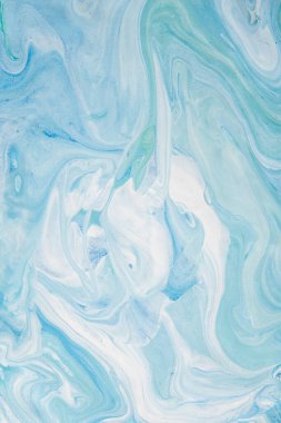 Modern sanat. Sıvı Sanat. Yaratıcı soyut el boyası arka plan, duvar kağıdı, doku, boya karışımı. Akrilik soyut renkli arkaplan parçası, duvar kağıdı. Mermer dokusu. Tuvale resim yapmak..