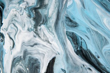 Boyaları karıştırıyorum. Akrilik mermer dokusu. Soyut renkli arka plan, duvar kağıdı. Tuvale resim yapmak. Modern sanat. Sıvı Sanat. Yaratıcı soyut el boyası arka plan, duvar kağıdı, doku,