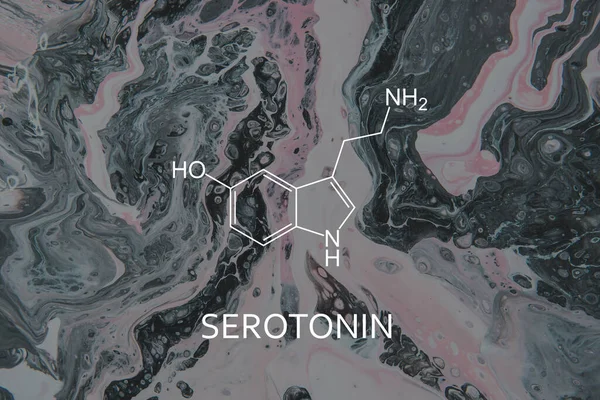 Serotonin Chemical Formula Close Concept Concept — стоковое фото