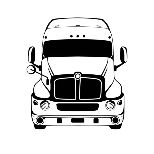 Truck Semi Front View Vector Illustration Usa Truck — Archivo Imágenes Vectoriales