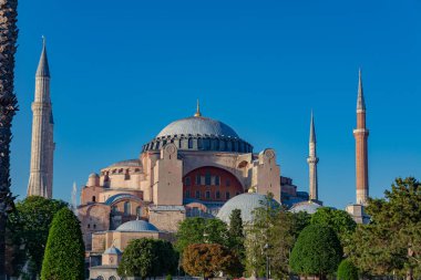 Mavi Cami, Sultanahmet Camii, İstanbul, Türkiye. Türkiye 'deki büyük tarihi İslami Kültür Kilisesi.