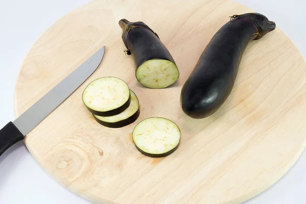 Eggplant Aubergine Vegetable Isolated White Background Cutout — Stock Photo, Image