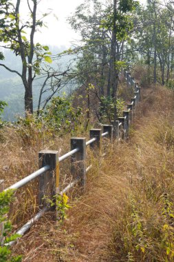 Tepeler boyunca çitlere giden yol.