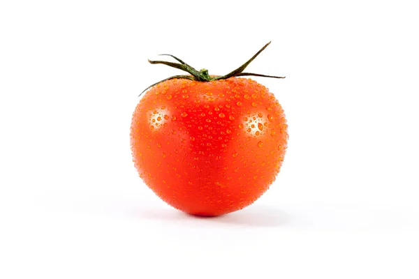 Eine Frische Rote Tomate Isoliert Auf Weiß — Stockfoto