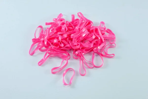 Pink Plastic Band White Background — 스톡 사진