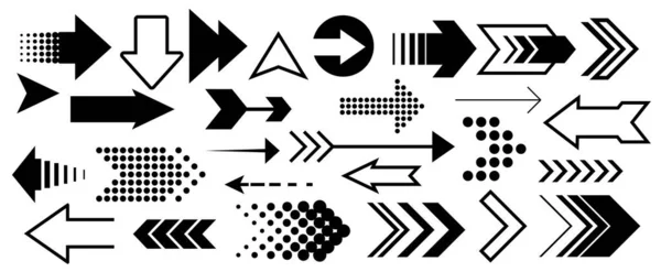 Set of vector arrows. Black Arrow icon on white background — Image vectorielle