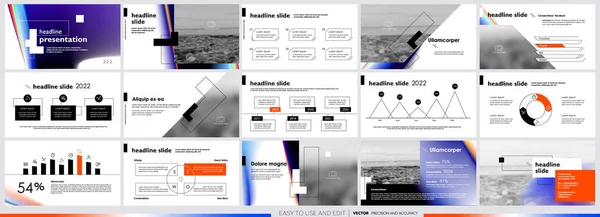 Kreativa presentationsmallar element på en vit bakgrund. Vektorinfografik. Användning i presentation, flygblad och broschyr, företagsredovisning, marknadsföring, reklam, årsredovisning, banner. — Stock vektor