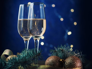 Noel 'i ve yeni yılı bir kadeh şampanyayla kutlayın.