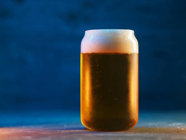 Glas Helles Bier Auf Dem Tisch Kopierraum — Stockfoto