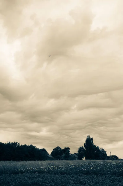 Удивительные Облака Небе Перед Бурей — стоковое фото