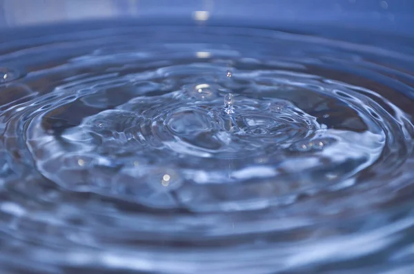 Golven Van Druppel Blauw Water — Stockfoto