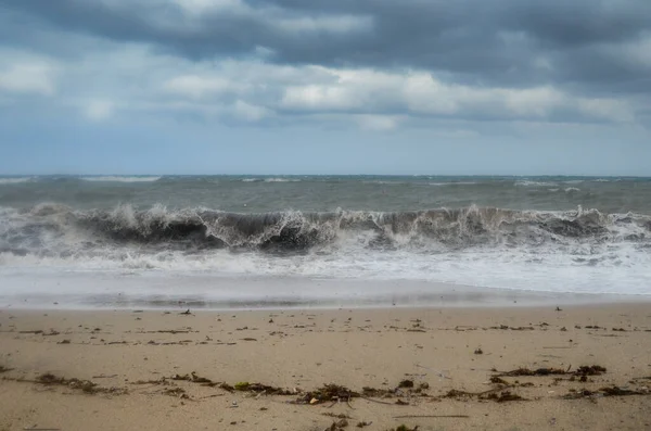 Meereswellen Sand Und Blauer Himmel — Stockfoto