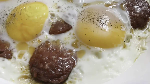 Comida Tradicional Desayuno Turco Huevos Revueltos Listos Para Comer — Foto de Stock