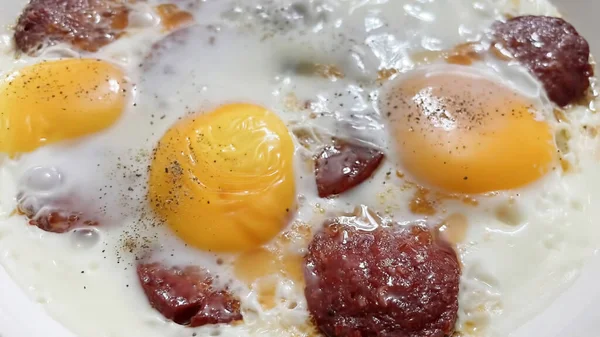 Comida Tradicional Desayuno Turco Huevos Revueltos Listos Para Comer — Foto de Stock