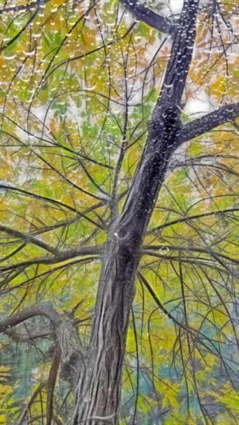 Hojas Otoño Sobre Ramas Árboles Naturaleza — Vídeos de Stock