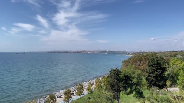 Флор Істанбул Індичка Октобер 2021 Мармурове Море Вид Пляжу Флор — стокове відео