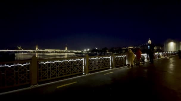 Stambuł Indyk Październik 2021 Wędkarze Amatorzy Moście Galata Stambule Widok — Wideo stockowe