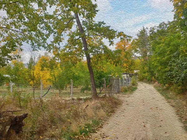 Kunst Fotografie Natuur Scene Uit Turkije Met Olieverfschilderij Effect — Stockfoto