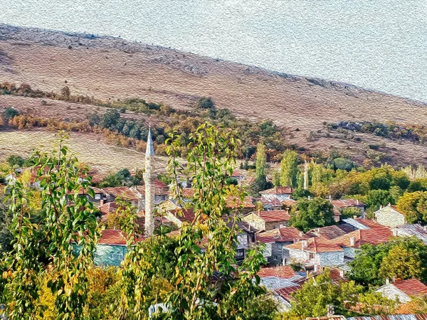 Art in photography. Nature scene from Turkey with oil painting effect.