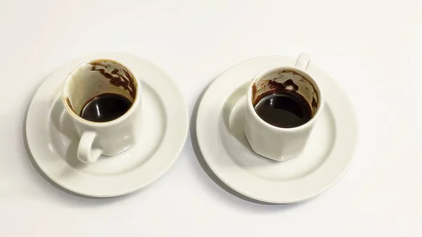 Pił Turecką Kawę Filiżance Kawy — Zdjęcie stockowe