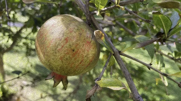 Πράσινη Φύση Και Φυσική Ζωή Αποτέλεσμα Ελαιογραφία — Φωτογραφία Αρχείου