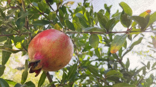 Groene Natuur Natuurlijk Leven Met Olieverf Effect — Stockfoto