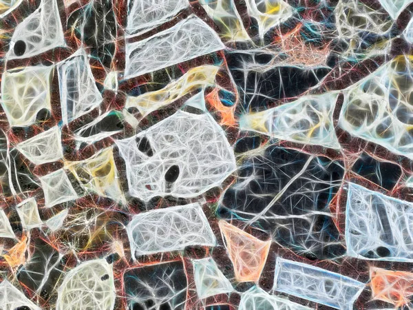 Seni Fraktal Lantai Batu Bermotif Geometris — Stok Foto