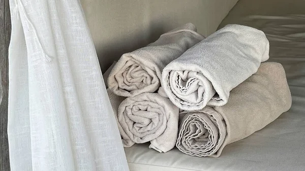 Ręczniki Plażowe Suszenia Bliska — Zdjęcie stockowe