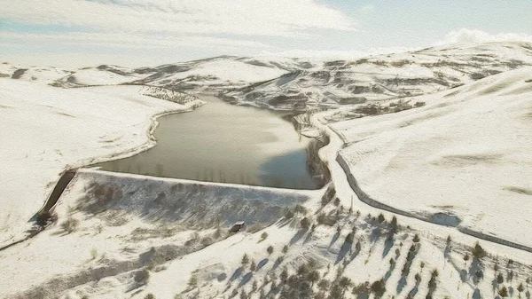 Adembenemende Schoonheid Van Natuur Voor Achtergrond Uitzicht Natuur Winter — Stockfoto