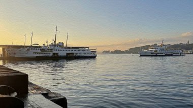 İstanbul, 13 bin 2021. İstanbul, Avrupa ve Asya kıtaları arasındaki rüya şehir. Yağlı boya efektli şehir manzarası. 