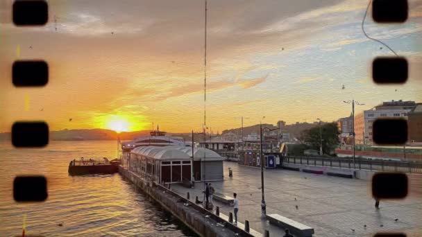 Istanbul Turkey November 2021 Рух Фотографії Вид Схід Сонця Районі — стокове відео