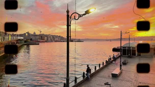 Istanbul Turkey November 2021 Movement Photo Istanbul View Sunrise Eminonu — Stock Video