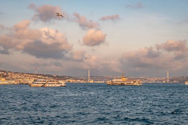 Galataport, istanbul, Türkiye-15 Kasım 2021 İstanbul Boğazı ve İstanbul 'un yeni limanı Galataport' tan eşsiz İstanbul manzarası 