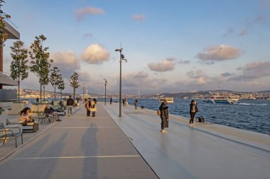 Karakoy, İstanbul, Türkiye. 15 Kasım 2021 İstanbul 'un yeni limanı. Modern mimarisi ile Galataport. 