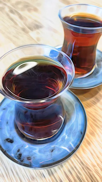 Ready Drink Hot Turkish Tea — Stock Photo, Image