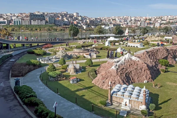 Стамбул Ноябрь 2021 Миниатюрк Парк Миниатюр Северном Берегу Золотого Рога — стоковое фото