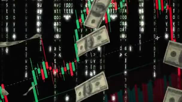 Americké Dolarové Bankovky Finance Ekonomie — Stock video