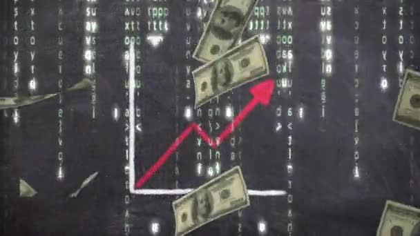 Notas Finanças Economia Dólares Americanos — Vídeo de Stock