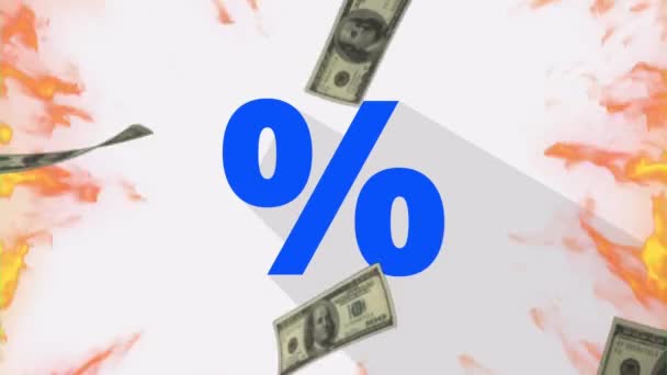 Знак Відсотків Оптових Роздрібних Продажних Дисконтних Днів Ефектом Руху — стокове відео