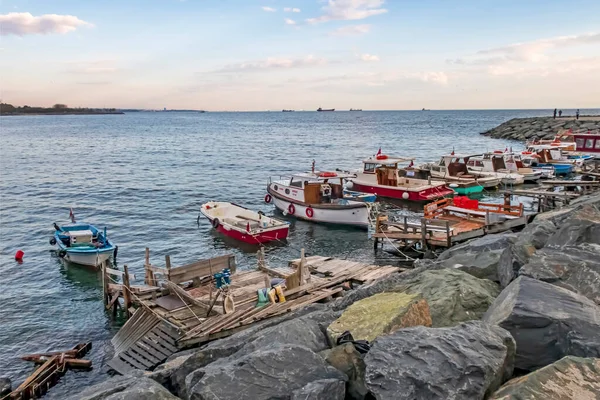 Istanbul Turkiet December 2021 Solnedgång Och Marmara Havsutsikt Avcilars Kust — Stockfoto