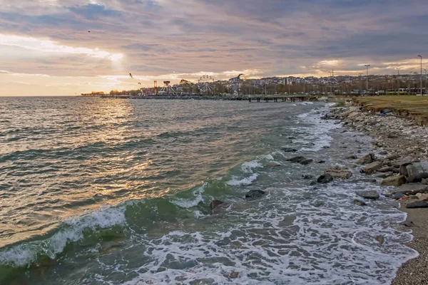 Istanbul Turkey December 2021 Sunset Marmara Sea View Coast Avcilar — Stock Photo, Image