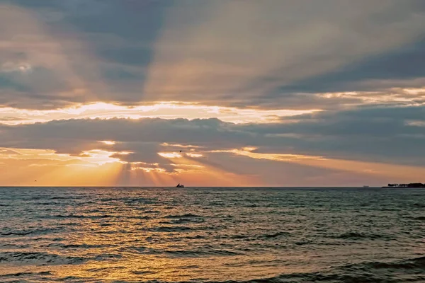 Istanbul Turquia Dezembro 2021 Vista Pôr Sol Mar Mármara Praia — Fotografia de Stock